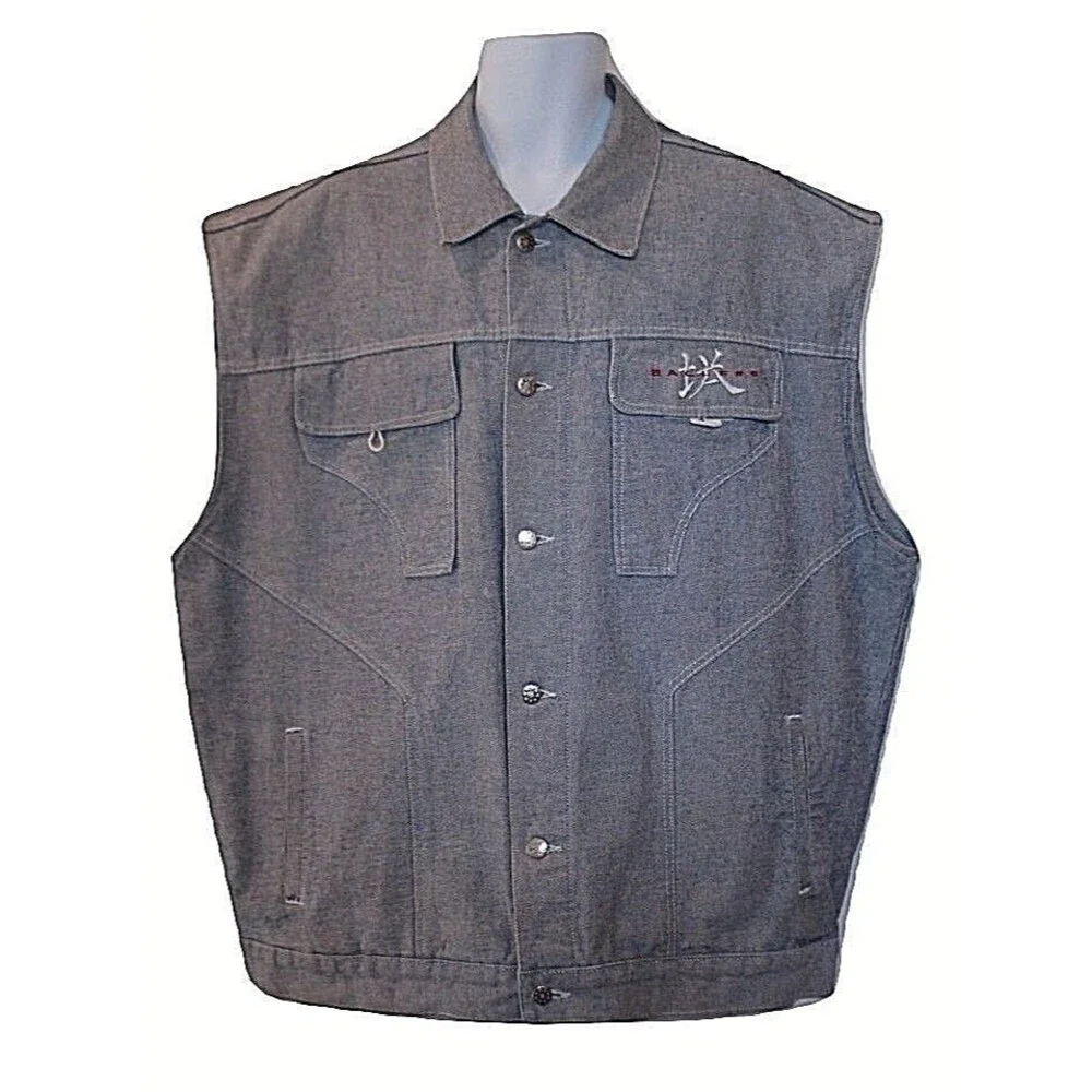 Ballers Urban Gear Jean Vest Vintage Embroidered Made In USA Mens Size 3XL